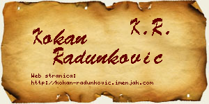 Kokan Radunković vizit kartica